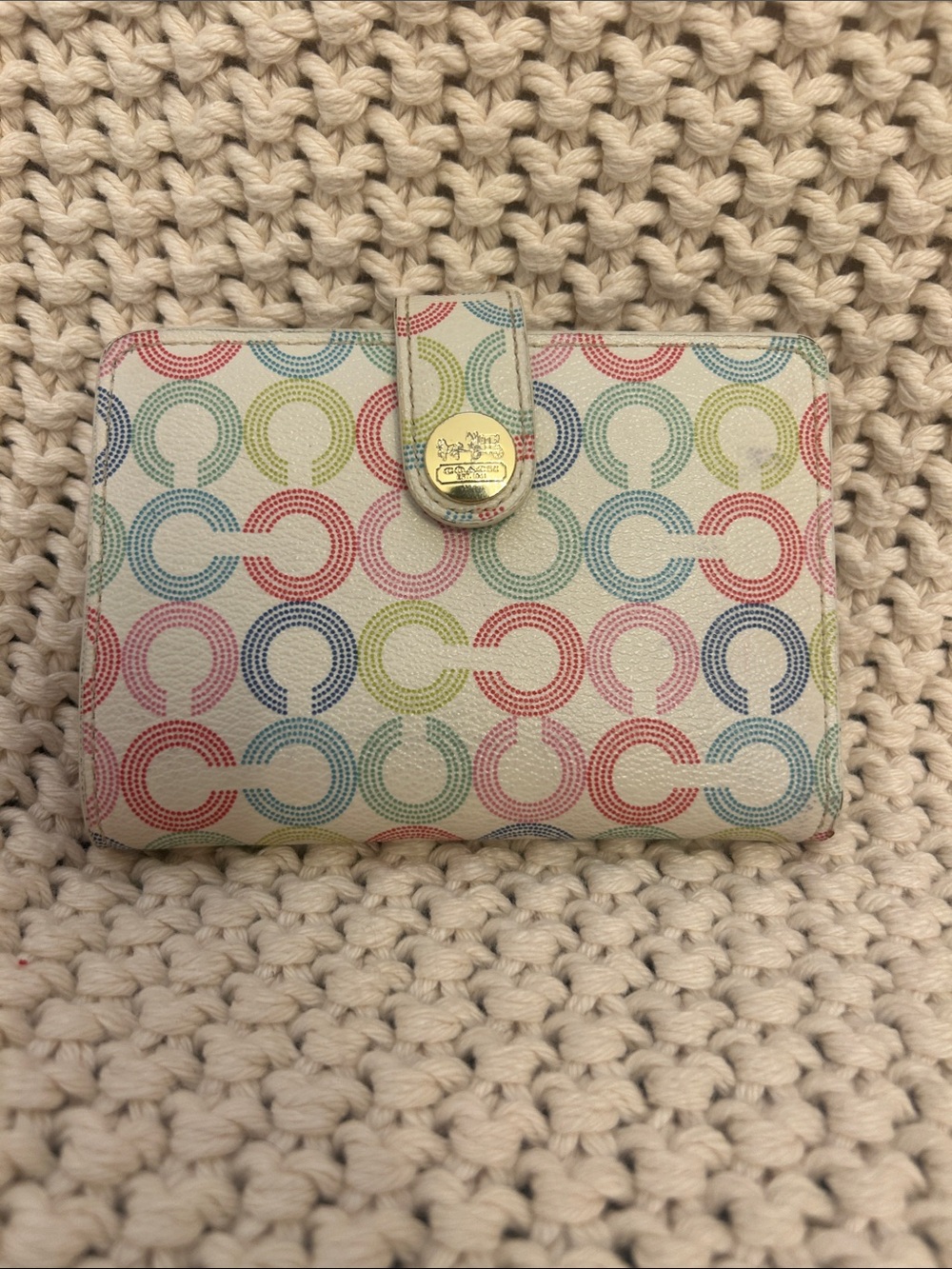 Coach Waverly Signature C Op Art Bifold Coated Canvas Wallet